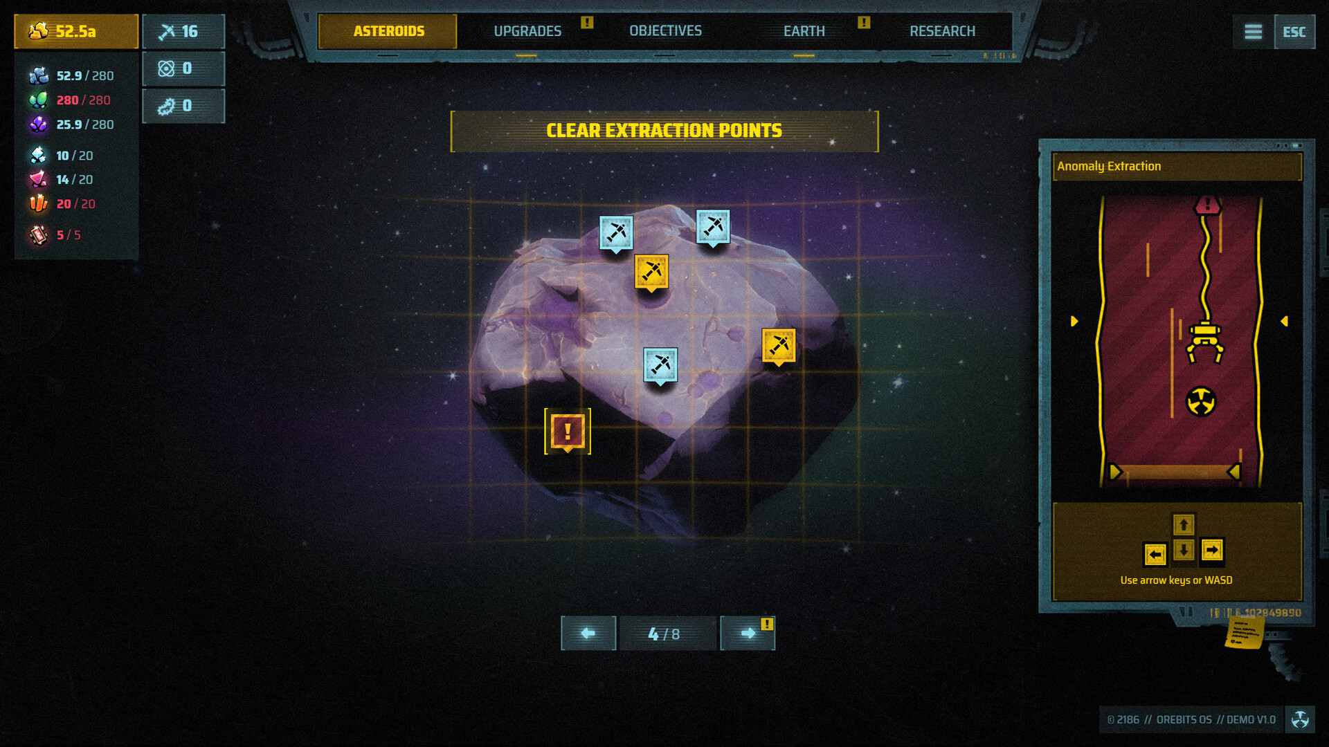 Orebits extraction map