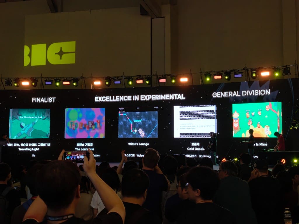 Hole Is Mine on the BIC Awards main-stage finalist screen